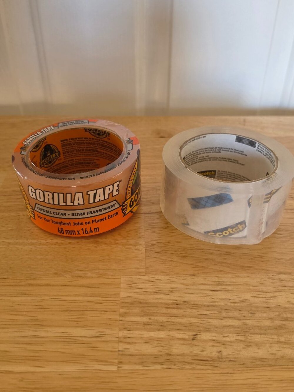 Gorilla Heavy Duty Tape Black 1.88 in x 18 yd + Scotch 1.88 in x 54.6 yd New